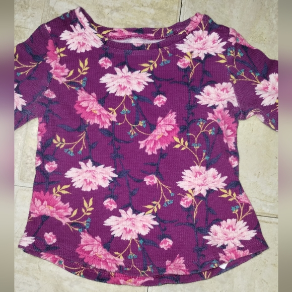 Old Navy 2t Purple Thermal Lotus Flower Floral Long Sleeve shirt Girl - Picture 7 of 12